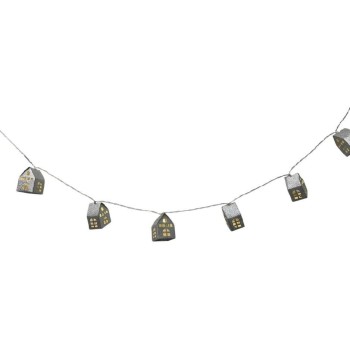 Dameco LED Lichterkette Häuschen 135cm, LED ww, with Timer 6/18h, exkl. 2x AA