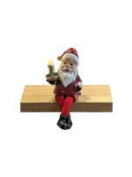 Dameco Figurine LED Santa Tabouret d'appui, Polyrésine, 7 x 10 x 13.5 cm