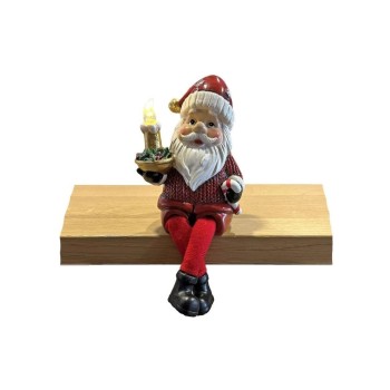 Dameco Figurine LED Santa Tabouret d'appui, Polyrésine, 7 x 10 x 13.5 cm Dameco Figurine LED Santa Tabouret d'appui, Polyrésine, 7 x 10 x 13.5 cm