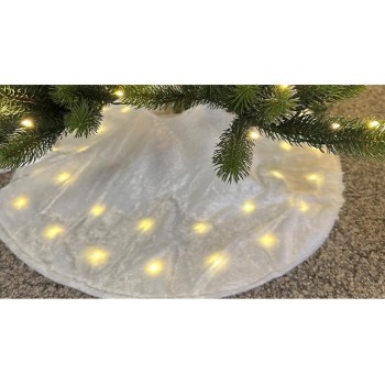 Dameco Christbaumdecke white, 40 LED's, Plüsch, D: 90 cm,  silver-white, Timer