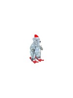 Dameco LED Acryl Bär auf Ski, Outdoor, cool white, 80 LED