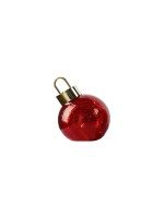 Dameco Boule de verre LED rouge à poser 12 cm