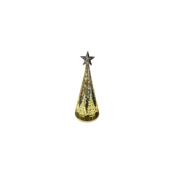 Dameco LED Glas Tannenbaum, gold,, 9x20cm, Stern auf Spitze 10 LED Dameco LED Glas Tannenbaum, gold,, 9x20cm, Stern auf Spitze 10 LED