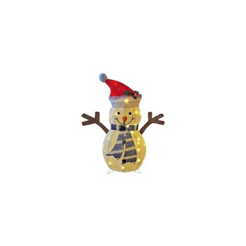 Dameco Bonhomme de neige décoratif LED Dameco avec un bonnet rouge