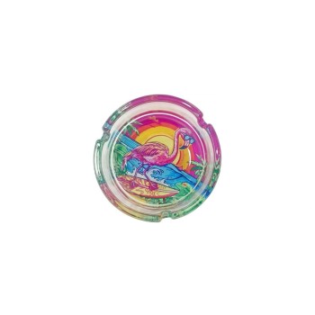 Dameco Aschenbecher Flamingo, 10x3.5 cm (DxH), Glas