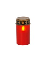 Dameco Grabkerze LED, Rot, 7.2x12 cm (DxH), exkl. 3xAA Batterien