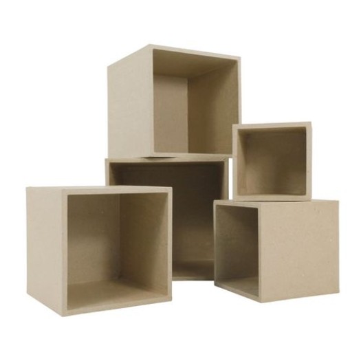 décopatch Boîte en carton Cube 5 boîtes