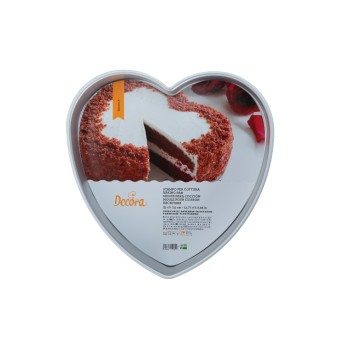 Decora Moule à pâtisserie à motif Coeur, Ø 25 cm, argent