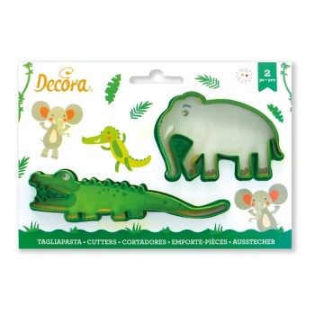 Decora Kits d’emporte-pièces Mini 2 pièces, crocodile et éléphant