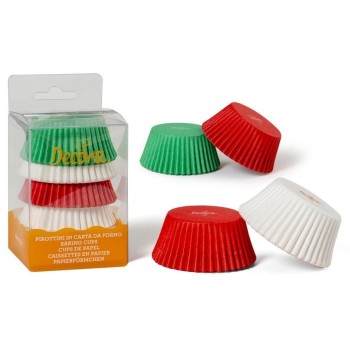 Decora Backförmchen white red grün, 75 Stk
