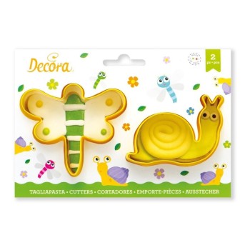 Decora Kits d’emporte-pièces 2 pièces, libellule et escargot