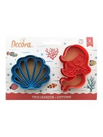Decora Kits d’emporte-pièces 2 pièces, sirène et coquillage