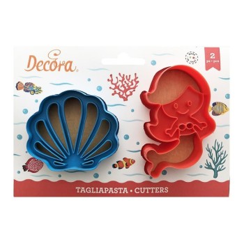 Decora Kits d’emporte-pièces 2 pièces, sirène et coquillage