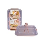 Decora Moule de cuisson avec couvercle de transport Or rose, 2 pièces