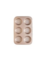 Decora Moule de cuisson Ligne Rose Gold Moule à tartelettes à 6 alvéoles perforées