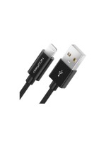 DeleyCON Lightning-USB Kabel 0.5m, Schwarz, Nylon Ladekabel, MFI zertifiziert