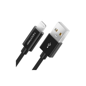 DeleyCON Lightning-USB Kabel 0.5m, Schwarz, Nylon Ladekabel, MFI zertifiziert DeleyCON Lightning-USB Kabel 0.5m, Schwarz, Nylon Ladekabel, MFI zertifiziert