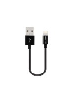 DeleyCON Lightning-USB Kabel 15cm, schwarz, Apple MFI zertifiziert und lizenziert