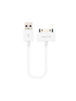 DeleyCON 30Pin Dock-USB Kabel 15cm, weiss, Apple MFI zertifiziert und lizenziert