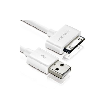 DeleyCON 30Pin Dock-USB Kabel 1m, weiss, Apple MFI zertifiziert und lizenziert DeleyCON 30Pin Dock-USB Kabel 1m, weiss, Apple MFI zertifiziert und lizenziert