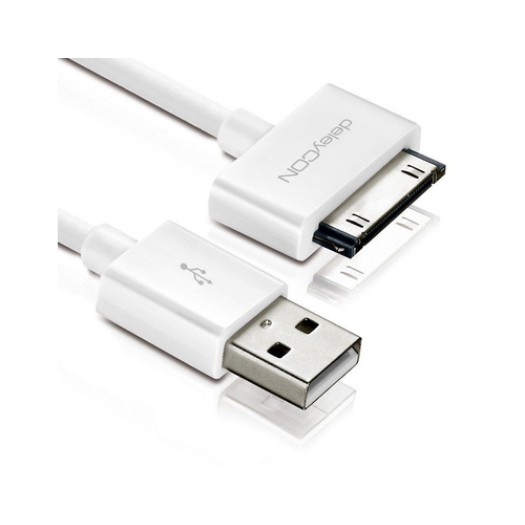 DeleyCON 30Pin Dock-USB câble 1m, blanc, Apple MFI zertifiziert et lizenziert