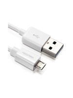 DeleyCON USB2.0-cable A-MicroB: 50cm, weiss