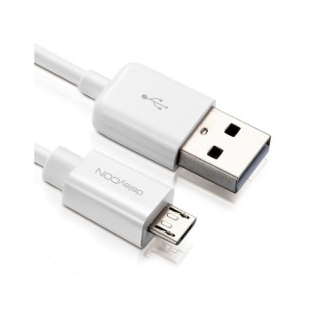 DeleyCON USB2.0-Kabel A-MicroB: 50cm, weiss