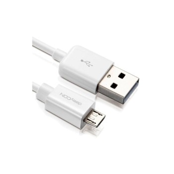 DeleyCON USB2.0-Kabel A-MicroB: 3m, weiss