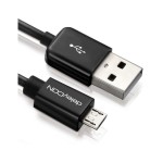 DeleyCON USB2.0-Kabel A-MicroB: 15cm, schwarz