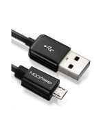 DeleyCON USB2.0-câble A-MicroB: 15cm, noir