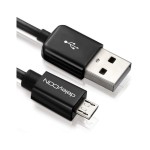 DeleyCON USB2.0-câble A-MicroB: 50cm, noir