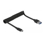 Delock Câble spiralé USB 3.0 10Gbps USB A - USB C 1.2 m