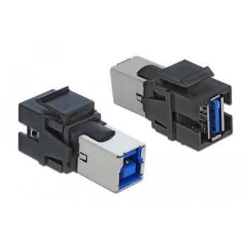 Delock Keystone USB3.0 A-Buchse - B-Buchse, for USB3.0 Geräte, black  Delock Keystone USB3.0 A-Buchse - B-Buchse, for USB3.0 Geräte, black