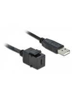 Delock Keystone USB2.0 C-Buchse - A-Stecker, 0.25m, schwarz
