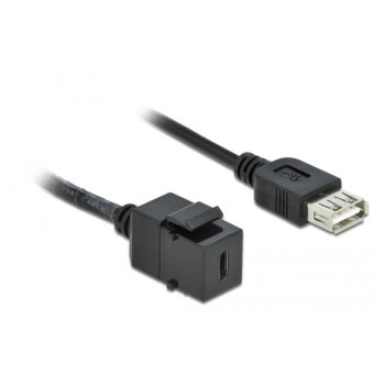 Delock Keystone Modul USB2.0 C-A Buchse, 0.25m, USB C-Buchse for A-Buchse, black  Delock Keystone Modul USB2.0 C-A Buchse, 0.25m, USB C-Buchse for A-Buchse, black