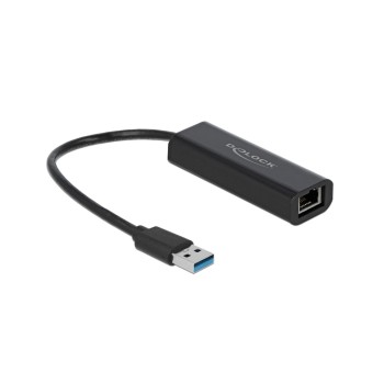 Delock USB3.1 Typ-A for LAN Adapter, 0,1/1/2.5Gbps, black , Kompakt