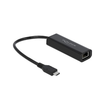 Delock USB3.1 Typ-C for LAN Adapter, 0,1/1/2.5Gbps, black , Kompakt