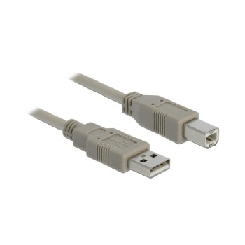 Delock USB2.0-cable A-B: 3m, 480Mbps, grey Delock USB2.0-cable A-B: 3m, 480Mbps, grey