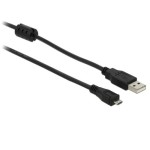 Delock Câble USB 2.0 avec noyau de ferrite USB A - Micro-USB B 2 m