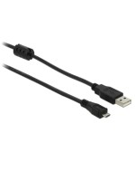 Delock USB2.0-Kabel A-MiniB: 2m, schwarz, USB-A Stecker zu USB-B mini 5pin Stecker