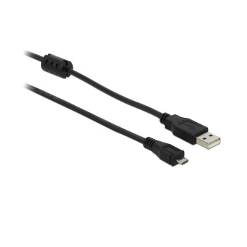 Delock USB2.0-cable A-MiniB: 2m, black , USB-A Stecker for USB-B mini 5pin Stecker Delock USB2.0-cable A-MiniB: 2m, black , USB-A Stecker for USB-B mini 5pin Stecker