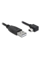 Delock USB2 Kabel A-MiniB gewinkelt, 3m, schwarz, USB MiniB 90° gewinkelt links