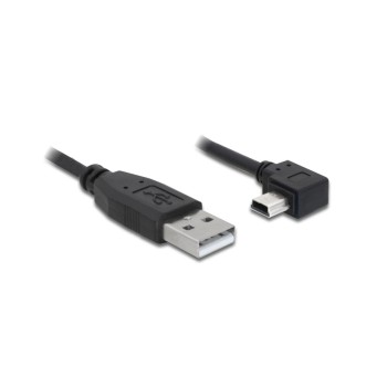 Delock USB2 cable A-MiniB gewinkelt, 3m, black , USB MiniB 90° gewinkelt links Delock USB2 cable A-MiniB gewinkelt, 3m, black , USB MiniB 90° gewinkelt links