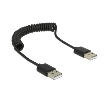 Delock USB2 Spiralcable A-A, 20-60cm, Spiralcable, black  Delock USB2 Spiralcable A-A, 20-60cm, Spiralcable, black