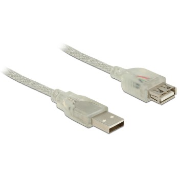 Delock USB2 Verlängerungscable A-A, 2m, USB-A Verlängerung, transparent Delock USB2 Verlängerungscable A-A, 2m, USB-A Verlängerung, transparent