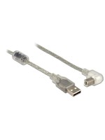 Delock USB2 Kabel A-B, 0.5m, transparent, für USB2.0 Geräte, 480 Mbps