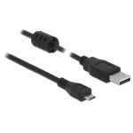 Delock Câble USB 2.0 avec noyau de ferrite USB A - Micro-USB B 0.5 m