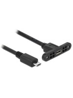 Delock USB2 Kabel MicroB: 25cm, zum Einbau, Buchse-Stecker, mit Schrauben