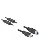 Delock USB3.2 Kabel, 10m, A-B, Schwarz, bis 5Gbps, mit Signalverstärker