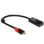 Displayport zu USB-C Monitor Adapter, DP-Buchse auf USB-C, schwarz, 4K/60Hz